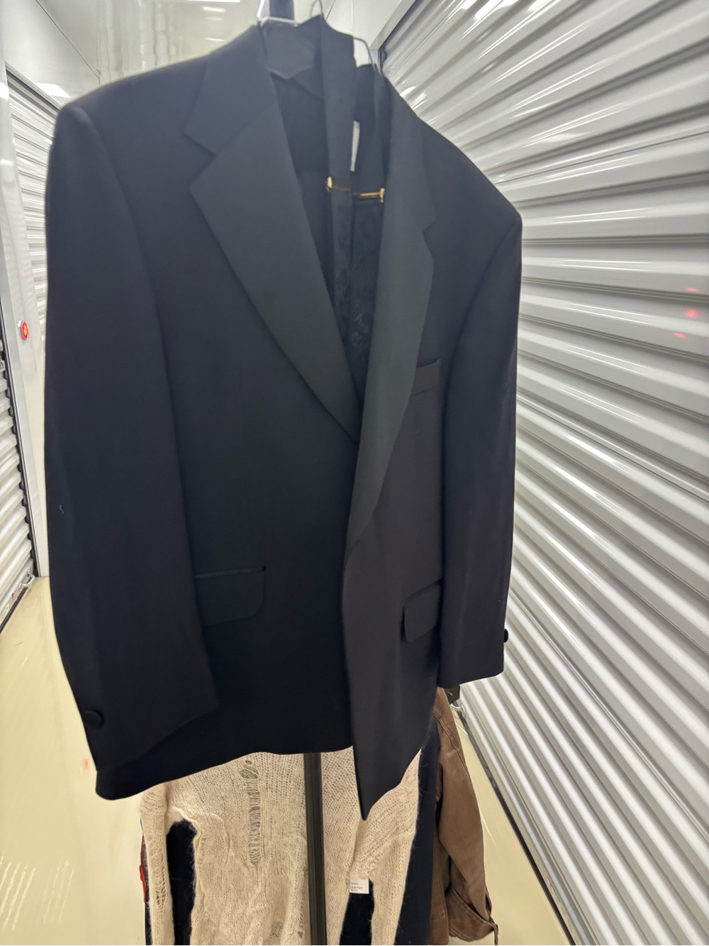 Only Black Men's Tuxedo Jacket with Satin Lapels